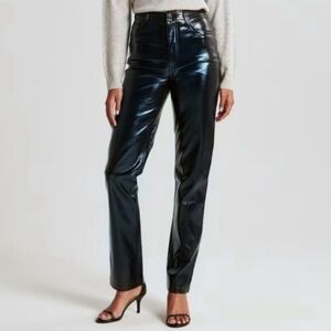 Abercrombie & Fitch 6 Or 28 The 90's Straight Ultra High Rise Faux Leather Pants
